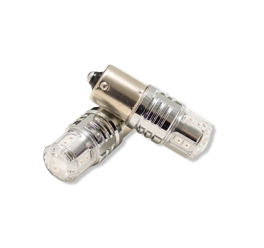 NEW - 1156 BA15S LED Replacement Bulbs with New 3030 diode technology and corrosion proof cover - AMBER LED PNP Series