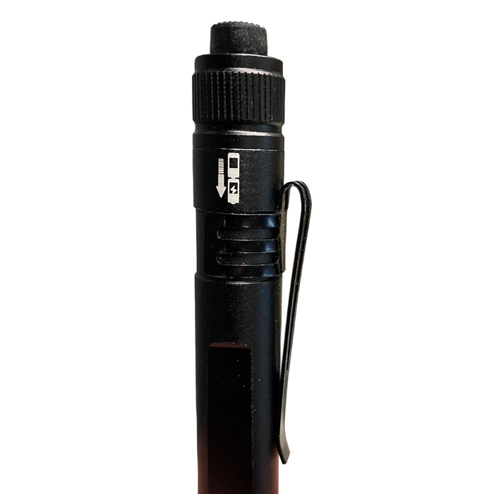 3-Mode Rechargeable LED 350-Lumen Mechanics Pencil Flashlight with 4x Zoom Projector Lens Race Sport Lighting