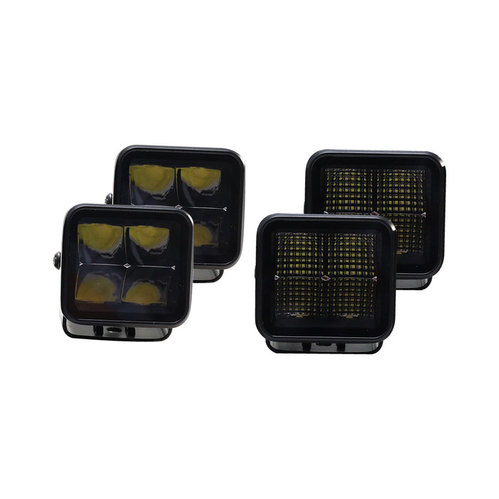 The Ultimate HD Truck Fog Light Auxiliary Kit with 2 Blacked Out Spots 2 Blacked Out Floods - No Harness