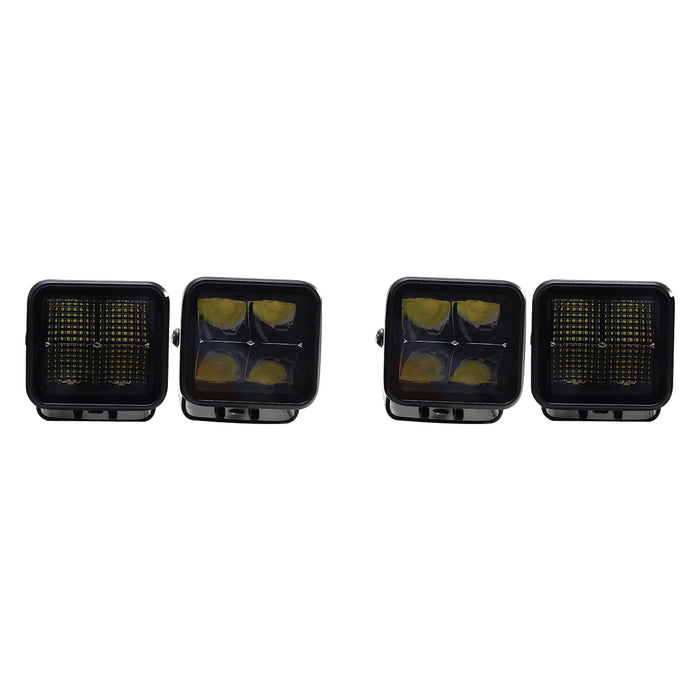 The Ultimate HD Truck Fog Light Auxiliary Kit with 2 Blacked Out Spots 2 Blacked Out Floods - No Harness