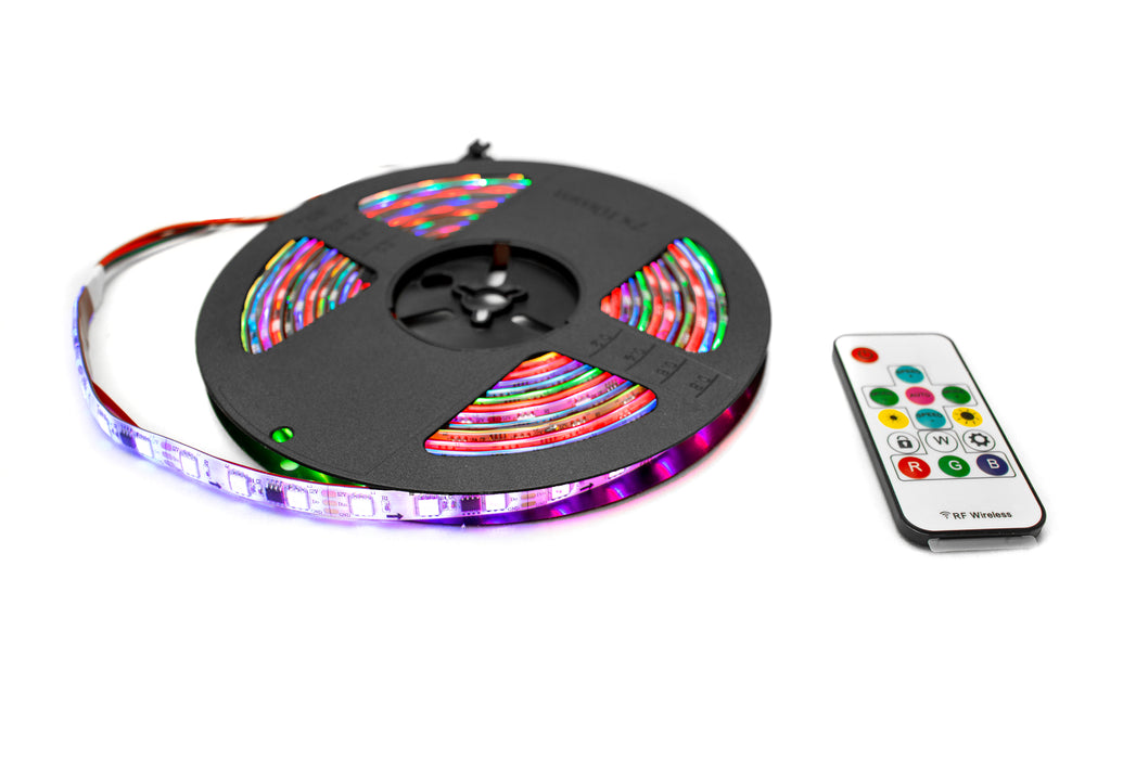 24ft 8-Meter 5050 RGB Chasing Function Strip Lighting and Controller - IP67 Rated with Weatherproof Sleeve