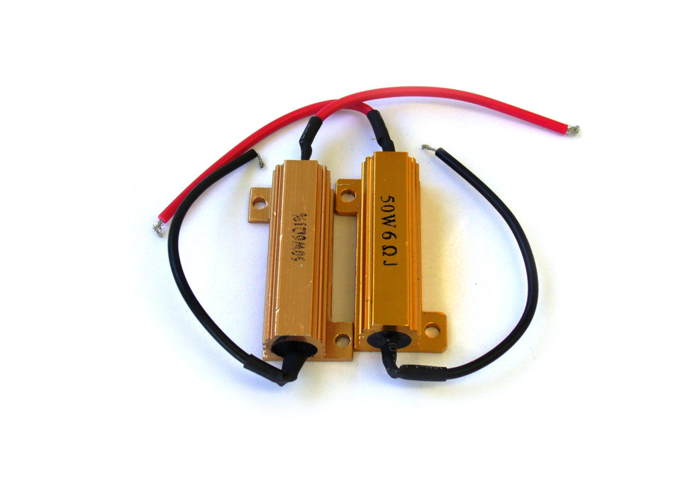 6 Ohm 50W Load Resistors (Pair) - Helps Stop Rapid Flashing on Turn Signals and stop Error Codes