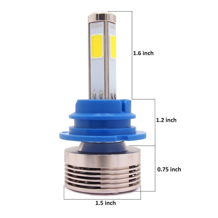 9007 4-Sided Plug-N-Play LED Headlight Kit - 2,500 LUX  (6,000 Lumens) w/ OEM Kelvin  Color