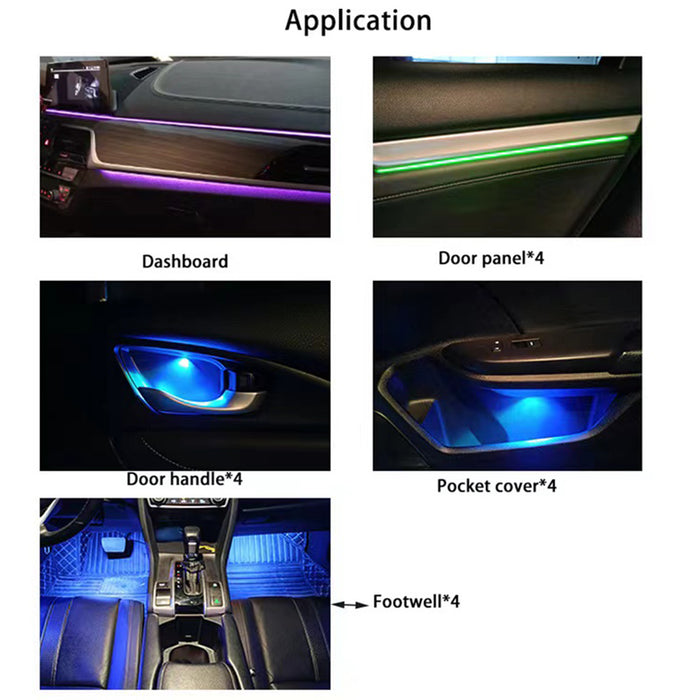 LED Interior Ambient 10-Piece RGBW Multicolor Ultra-Flow Series ColorSmart 2-Door Vehicle Complete Kit