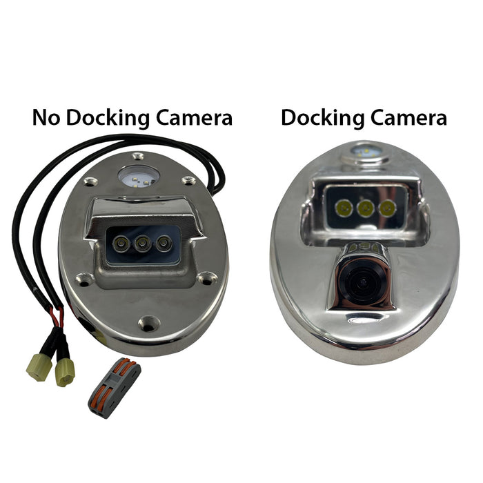 Kit of 1 RS4LEDDL Pro Grade Front and Side Sight LED 316 Stainless Steel Dock Light + 1 RSCCLED3 Camera LED Combo Front and Side LED 316 SS Docking light