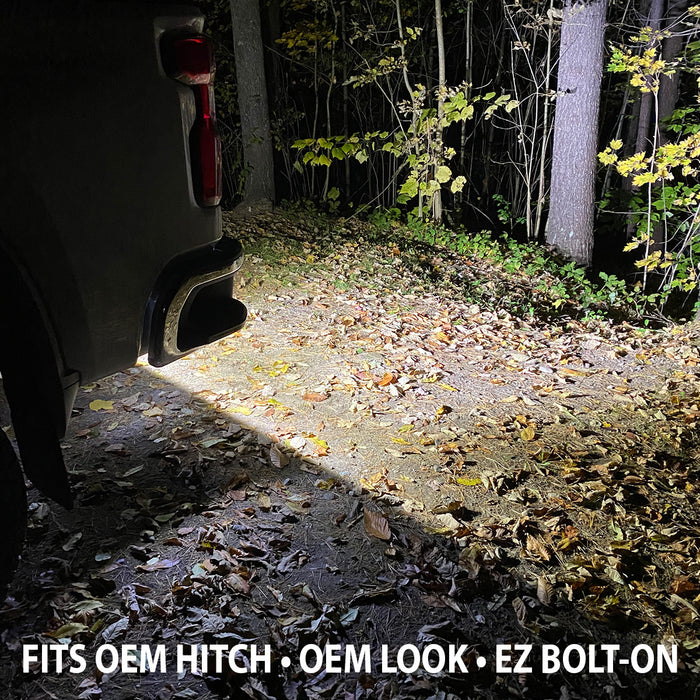 2019-2024 Dodge Ram 3500 Hitch Bar Reverse 7in LED Flood Lighting Heavy Duty Bolt-On Street Series Kit and Dual End Light Cap