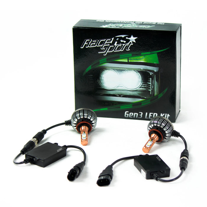GEN3 H13-3 High/Low 2,700 LUX LED Headlight Kit w/ 360 Design, Copper Core and Pancake Fan Design Race Sport Lighting