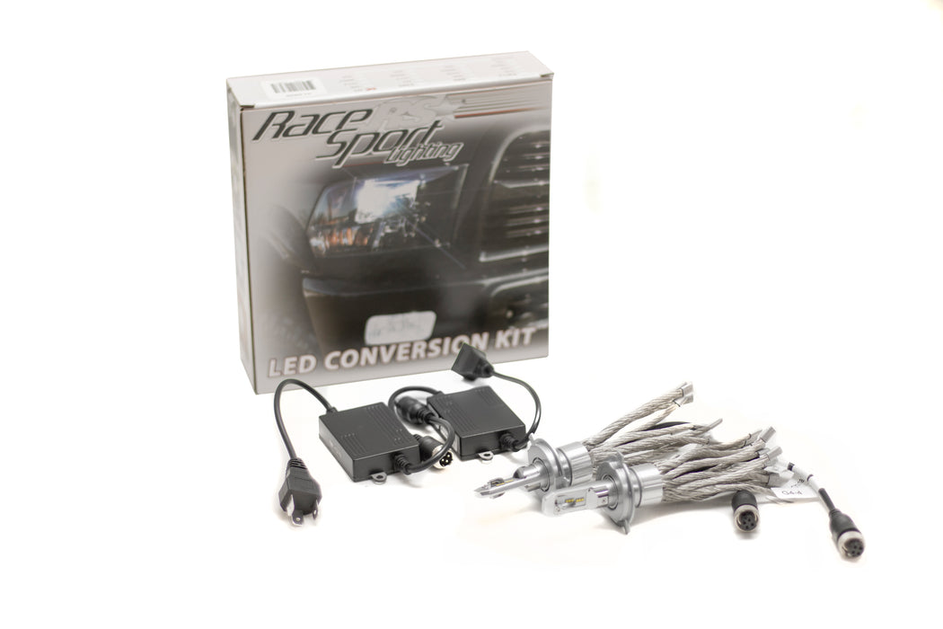 H4 Hi-Lo GEN4 LED Headlight Conversion Kit with 360 clock-able base Focus Optics and Medusa heat sinks - Lifetime Warranty and Patented