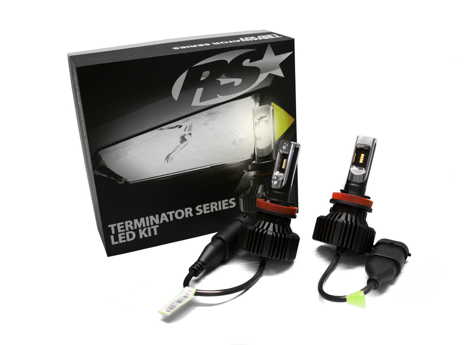 Terminator Series H4 Fan-less LED Conversion Headlight Kit with Pin Point Projection Optical Aims and Shallow Mount Design