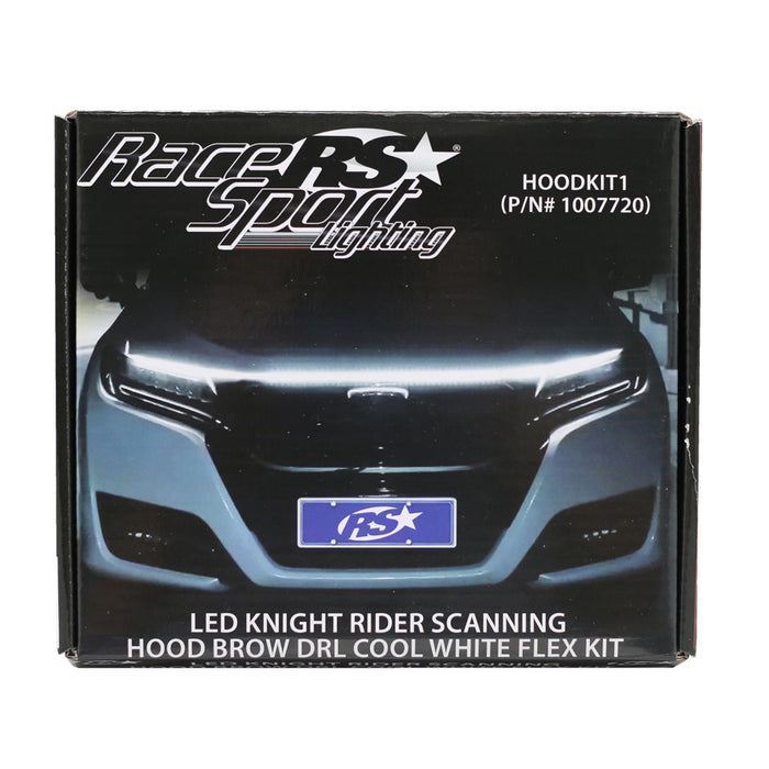 LED Knight Rider Scanning Hood Brow DRL Flex Cool White Kit for Truck and SUV's Race Sport Lighting