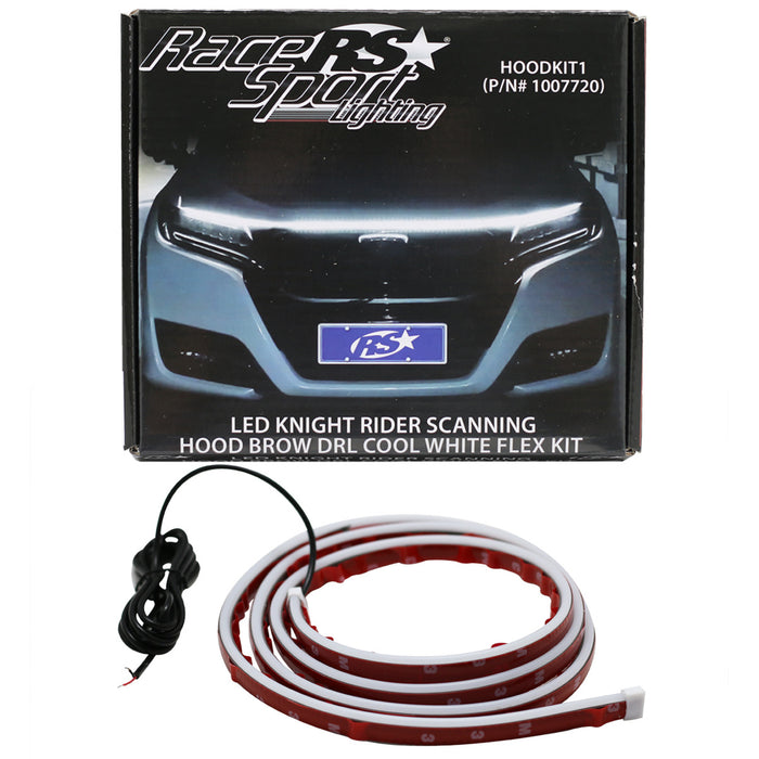 LED Knight Rider Scanning Hood Brow DRL Flex Cool White Kit for Truck and SUV's Race Sport Lighting