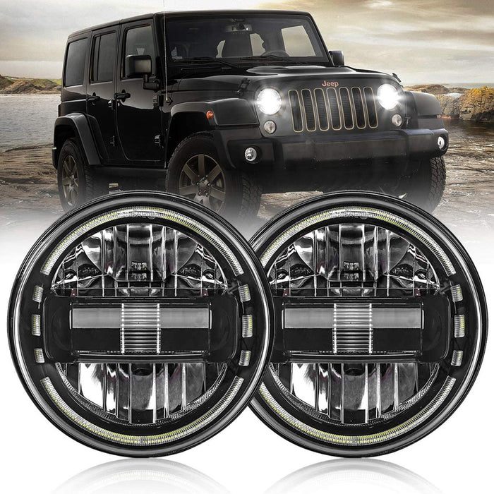 7in Jeep Wrangler JK LED headlight Diamond Series  Dual Beam Opticals Pair