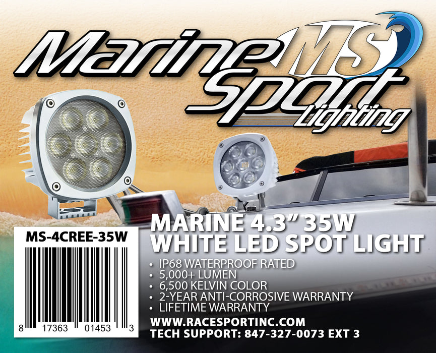 4.3in Marine Spot/Docking Light 35W/5,000LM - Professional Grade