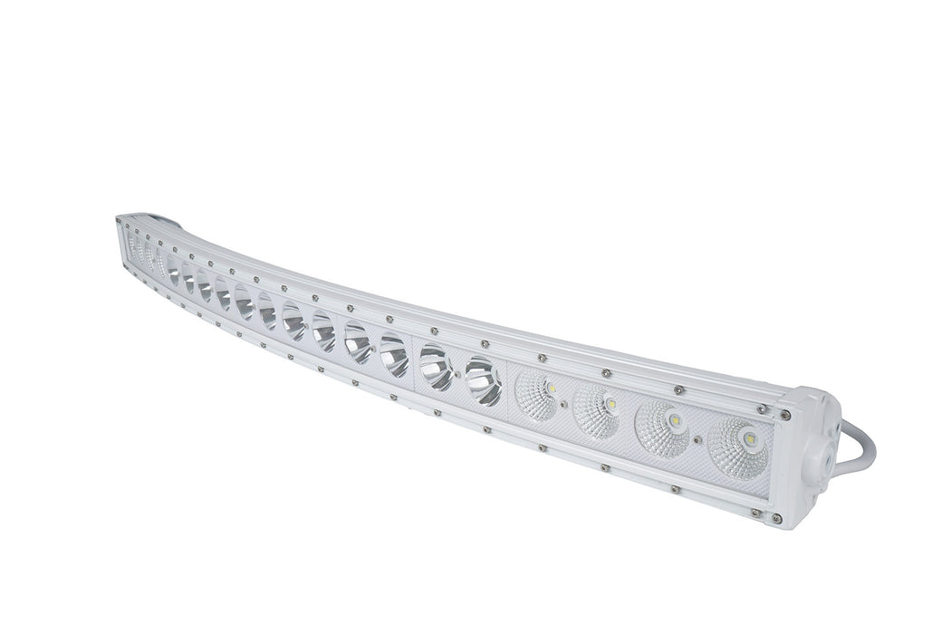 New - 42inch Single Row Marine Grade Wrap Around White Shell Light Bar with 200-Watt 20  x 10W High Intensity OSRAM LEDs