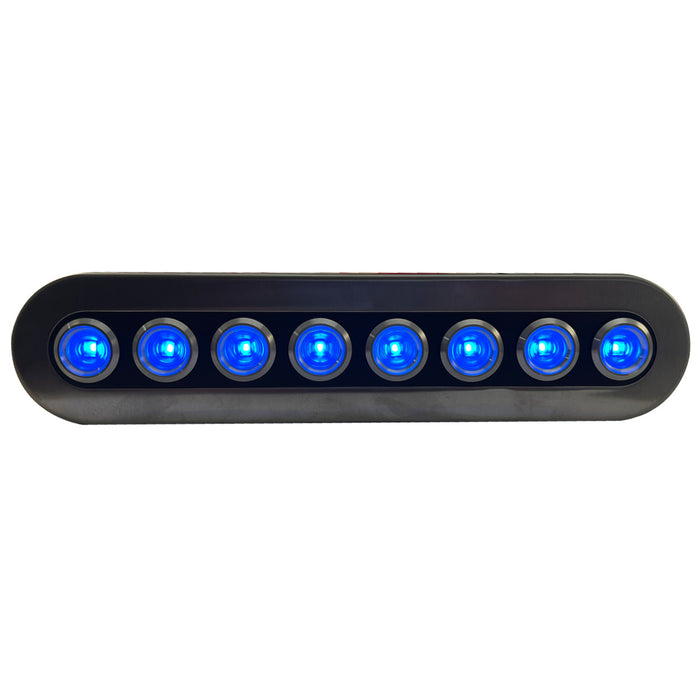 8-Button 80-Amp On-Off Waterproof Stainless Steel Switch Panel with with Pre-Wired and Fused Blue LED On-Off Switches