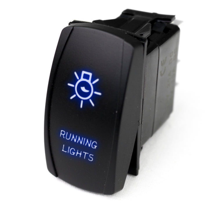 Marine Sport LED Rocker Switch w/ Blue LED Radiance (Running Lights)