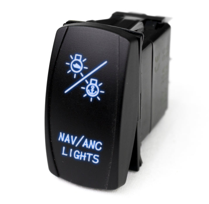 Marine Sport LED Rocker Switch w/ Blue LED Radiance (NAV Lights)