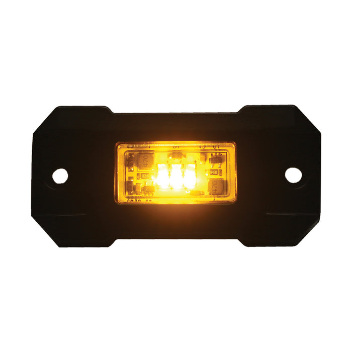 8pc Strobe Flashing White and Amber LED Rock Light Kit with Selectable Patterns for Grille or Wheel Well Race Sport Lighting