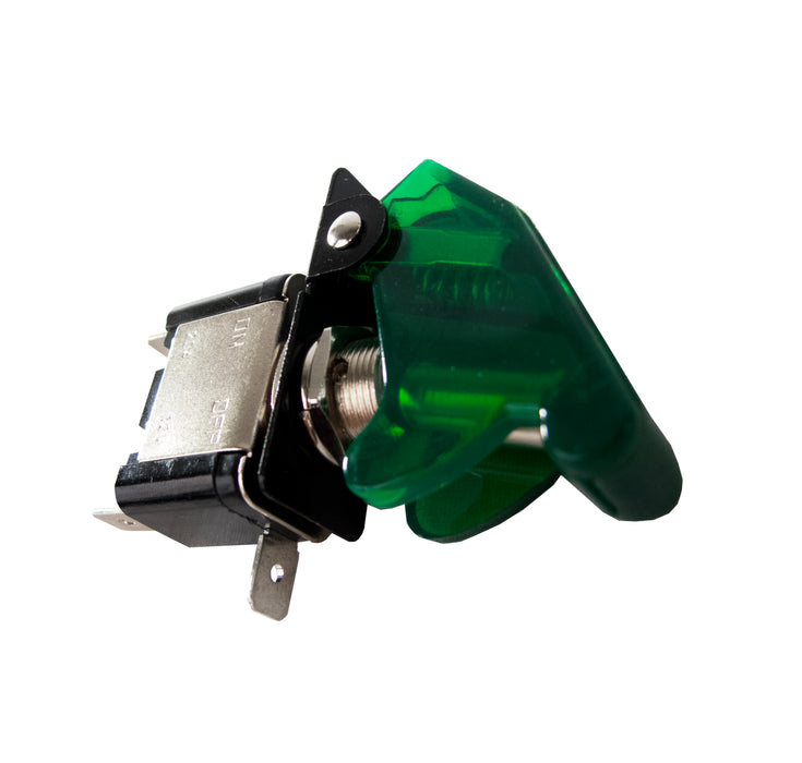 Green LED 12-Volt Toggle Switch with Translucent Green Toggle Cover Race Sport Lighting