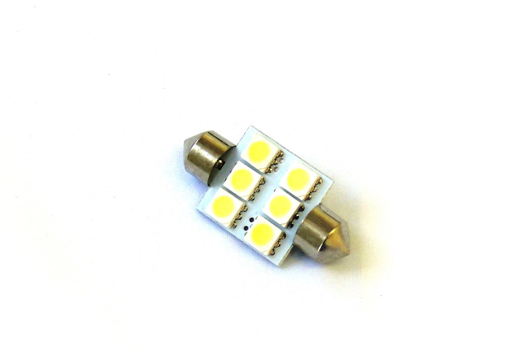 36mm 5050 LED 6 Chip Bulbs (White) (Individual)