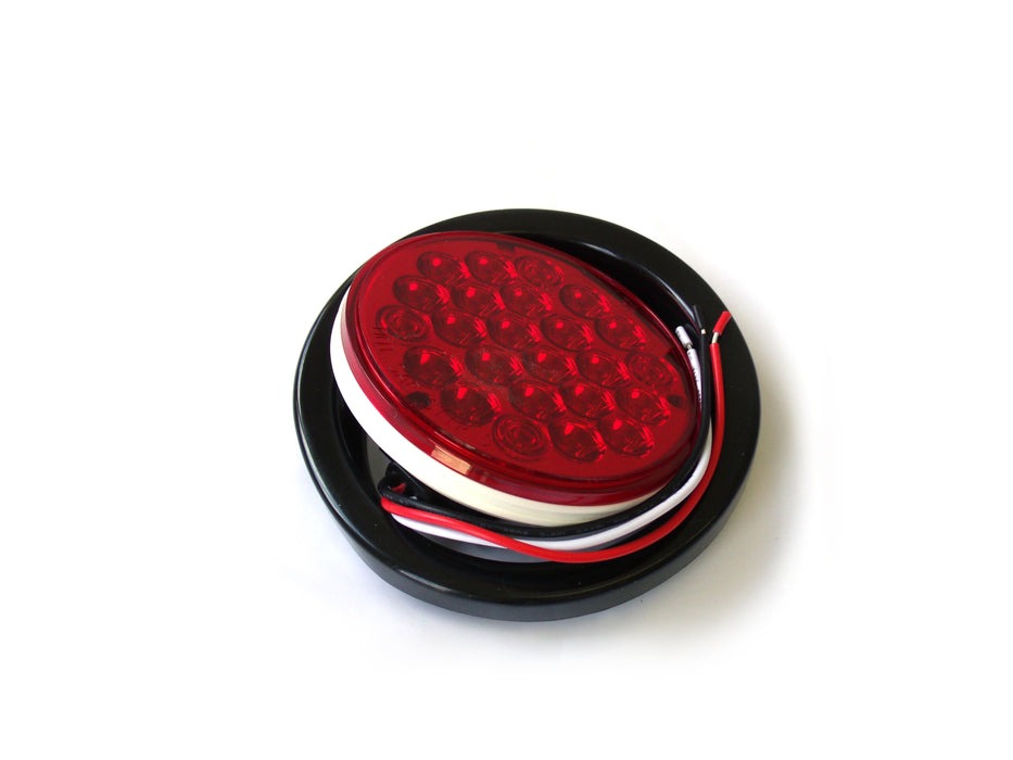Truck and Trailer LED 4in Round Red (w/ Grommet)