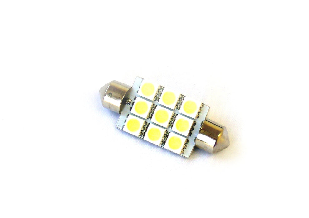 42mm 5050 LED 9 Chip Bulbs (White) (Individual)