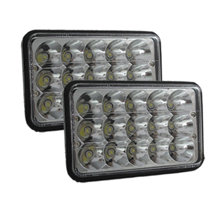 4x6in LED Sealed Beam Conversion Lens (Pair Left and Right) 45-Watts per light (90-Watts Total)