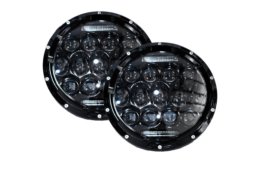 Blacked Out Face 7in LED Projector Conversion Kit 13x5W - Plug-&-Play H4 H/L Sold in Pairs Race Sport Lighting
