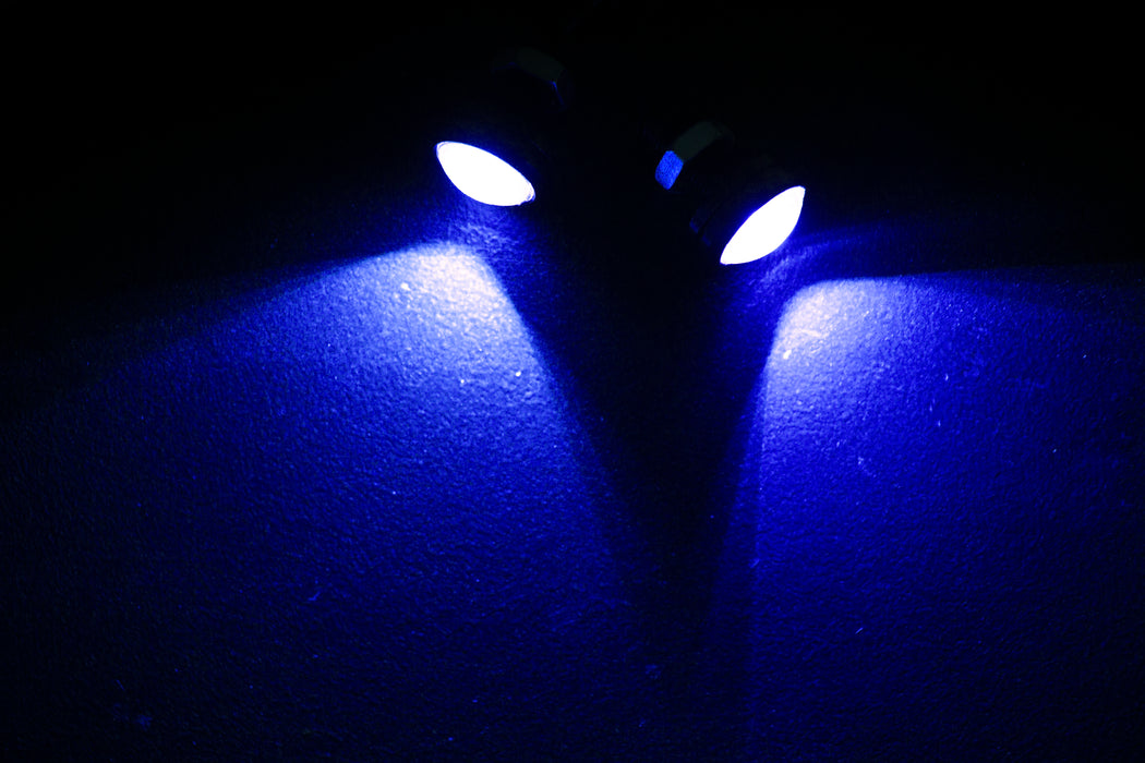 Quarter Size Marker LED Custom Light (Blue) with Mounting Back Bolt