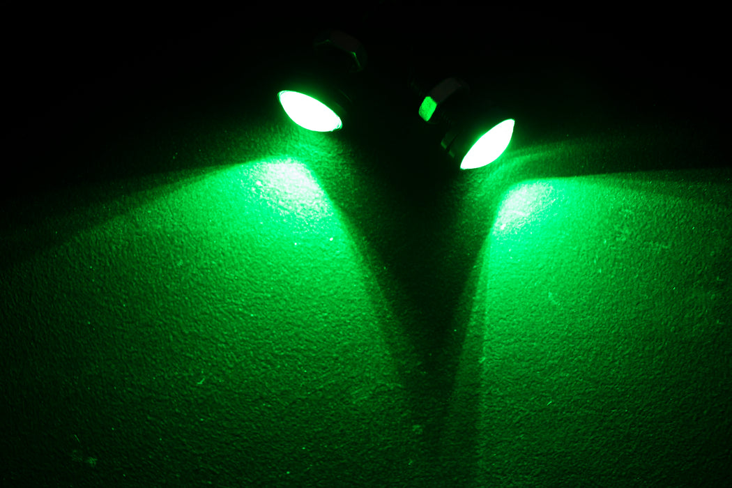 Quarter Size Marker LED Custom Light (Green) with Mounting Back Bolt