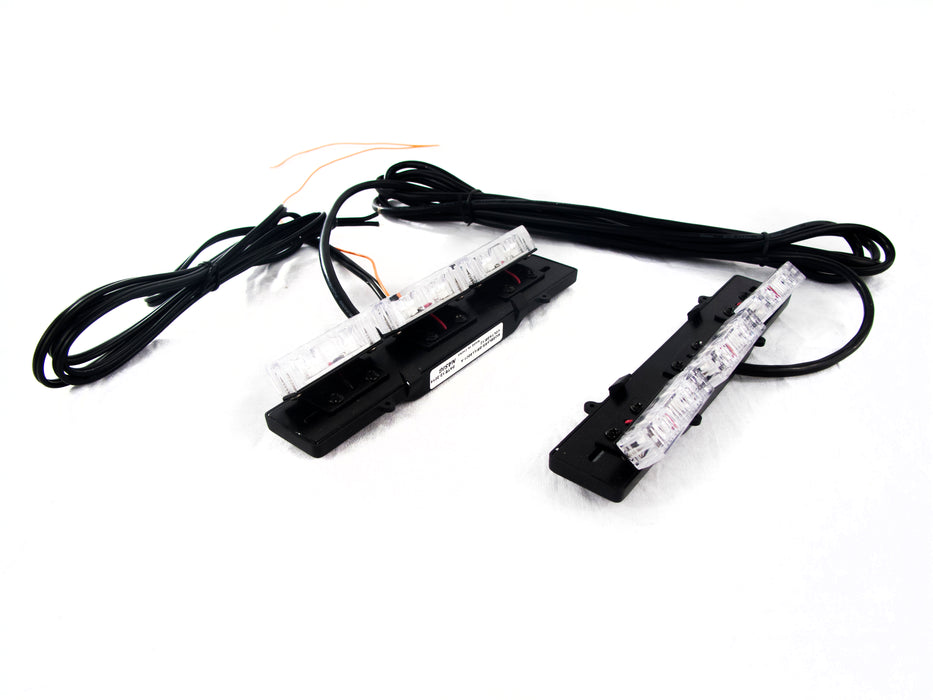 White LED Grille SLIM Strobe Emergency Vehicle Lighting System with Mounting Clip Installation Race Sport Lighting