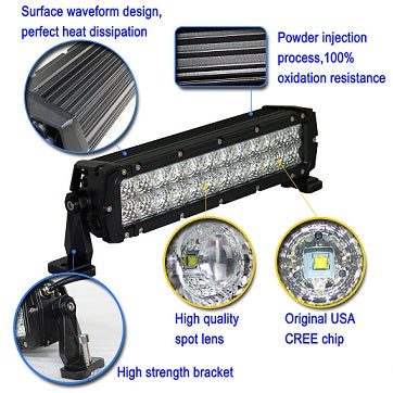 8in Single Row  SPOT Light Bar 30W/3,000LM - Professional Grade STEALTH Series