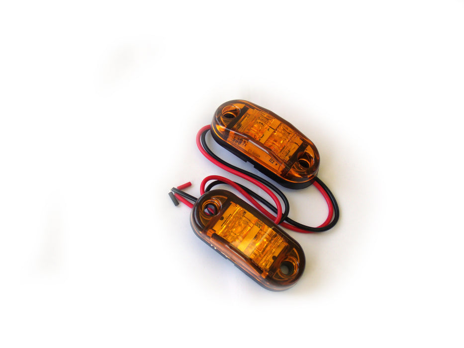 Truck and Trailer LED 2.5x1in Amber Marker (w/ 2 Hole Mount) (Come in Pairs)