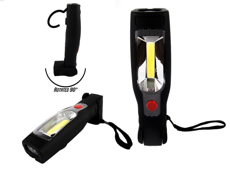 3-Watt 210lm Plasma Style Hook & Magnet Mount LED Utility Flashlight Race Sport Lighting