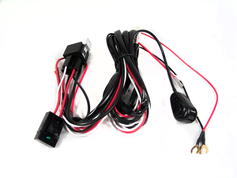 Universal Light Bar Wire Harness with Switch (for Spots and 8in-32in Bars Only) - 2 outputs