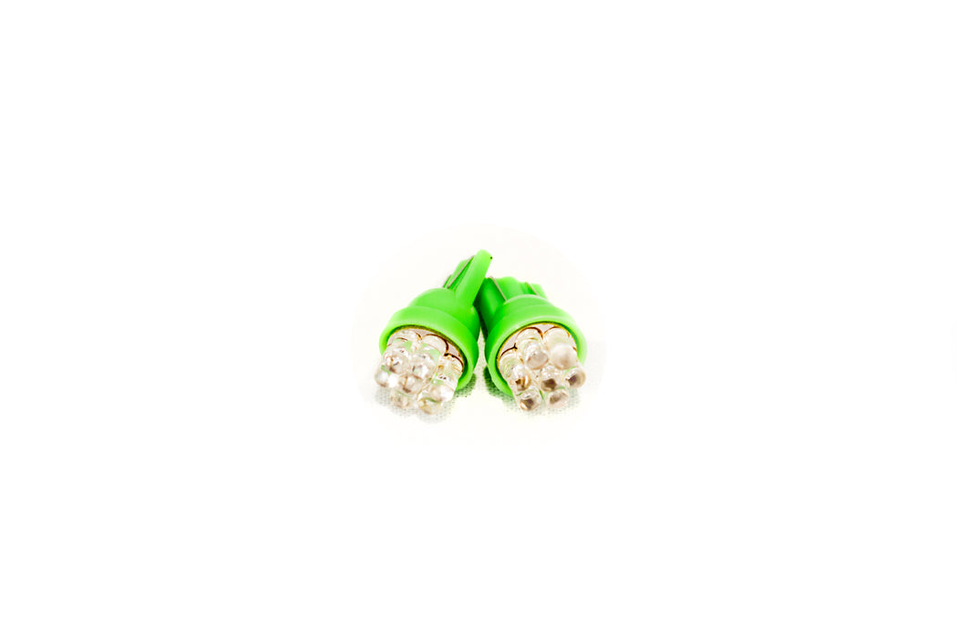 T10 LED Replacement Bulb (Green) (Pair)