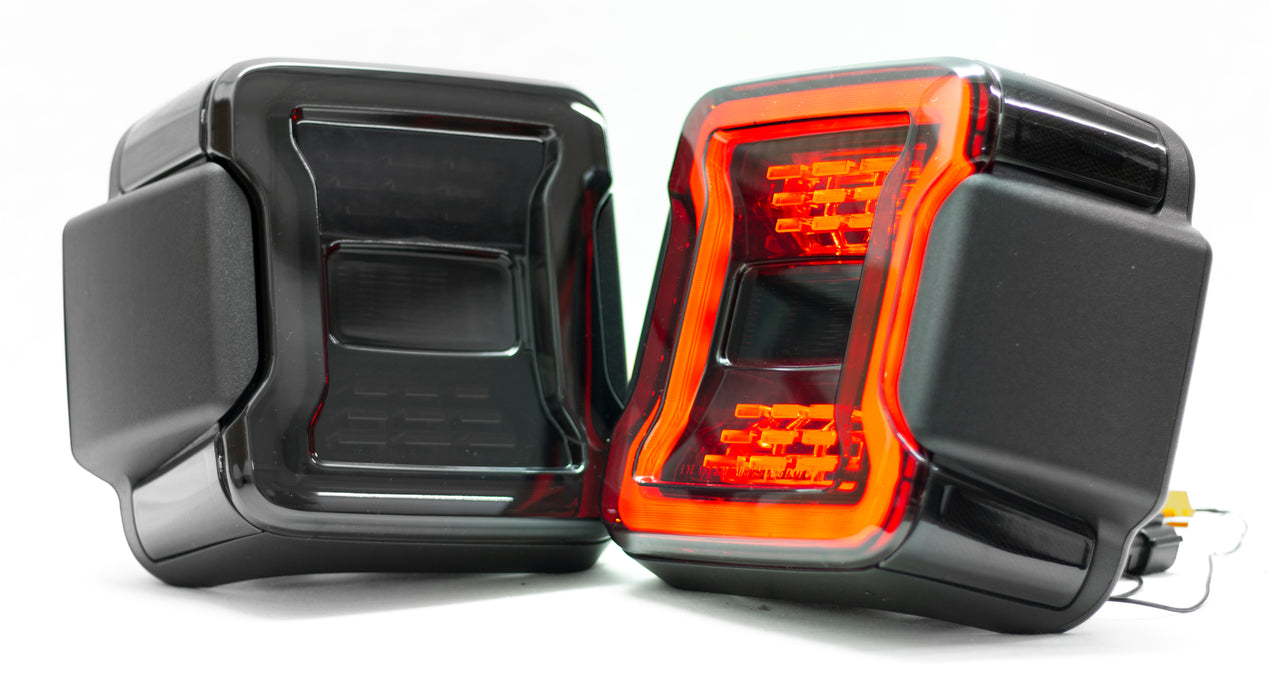 Premium Smoked 2018+ Jeep Wrangler JL LED Tail Light System Plug and Play  - Sold in Pairs
