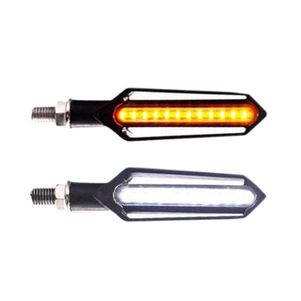 NEW - Motorcycle White / Amber Road Safety DRL and Turn Signal combo LED Lighting Kit IP67 for front of bike