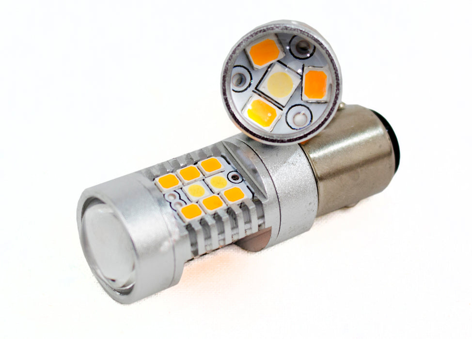 High-Powered 1157 White / Yellow LED Dual-Color Switchback Auto Bulbs (Pair)