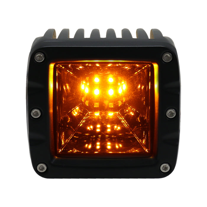 Race Sport® Lighting 2-Function LED Cube style Forward light - White/Amber - White Hi-Power Fog / Amber Turn Signal