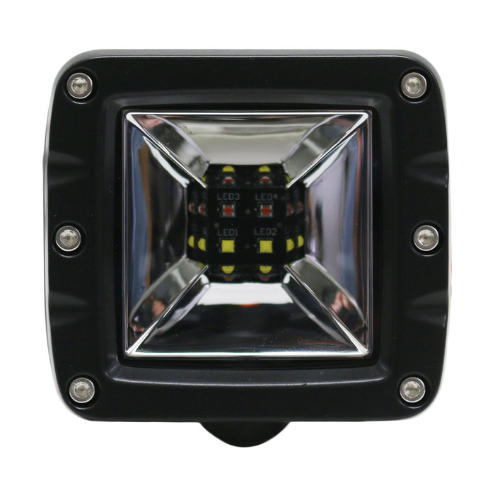 Race Sport® Lighting 2-Function LED Cube style Back light - White/Red - White Hi-Power Reverse / Red Brake