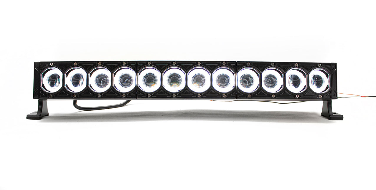 While Supplies Last -  HALO-DRL Series 120W/9,600LM 23in LED Light Bar w/ Individual Halo DRLs (25.625in Mount to Mount)