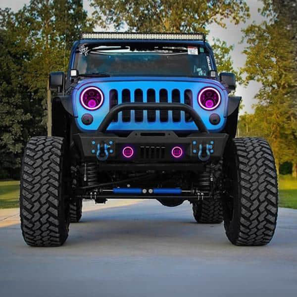 Jeep Wrangler 7in Headlight and 4in Foglight ColorSMART Combo Complete RGB Multi-Color kit  - Smartphone Controlled with (2) Headlights and (2) Foglights