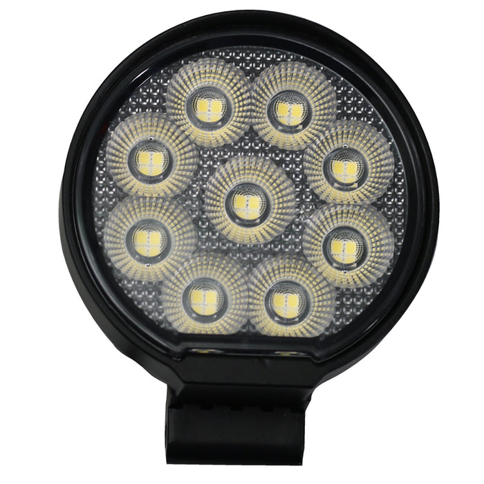 3.5-inch 36-Watt Round IQ Series Auxiliary LED Flood Beam Light - Industrial Grade Quadruplex Optical System