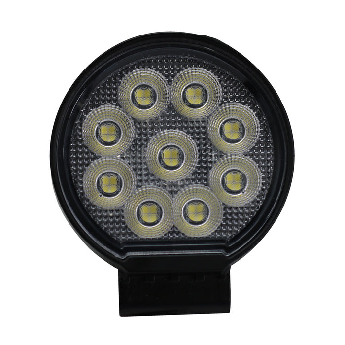 4-inch 36-Watt Round IQ Series Auxiliary LED Flood Beam Light - Industrial Grade Quadruplex Optical System