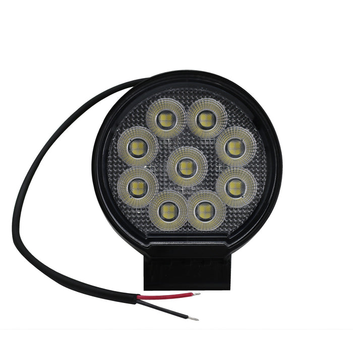 4-inch 36-Watt Round IQ Series Auxiliary LED Flood Beam Light - Industrial Grade Quadruplex Optical System