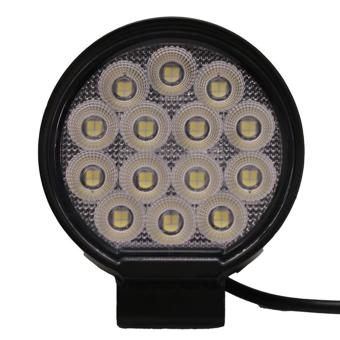 4.5-inch 56-Watt Round IQ Series Auxiliary LED Flood Beam Light - Industrial Grade Quadruplex Optical System