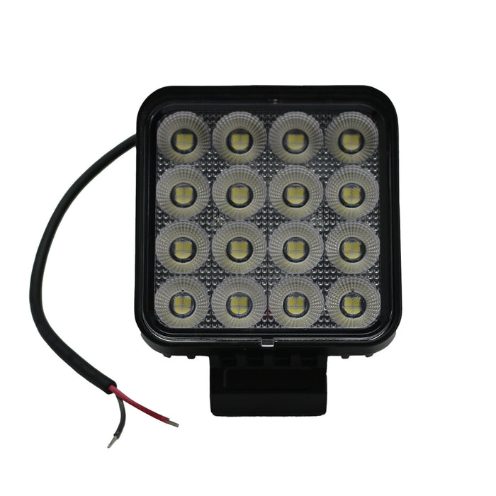 4.25-inch 64-Watt Square IQ Series Auxiliary LED Flood Beam Light - Industrial Grade Quadruplex Optical System