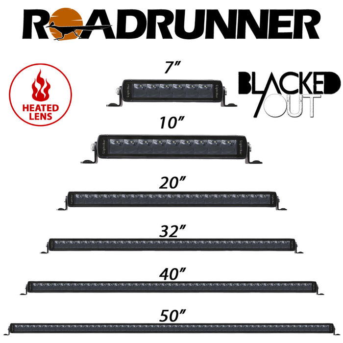 New 2024 Design with DRL - 50in RoadRunner SAE Compliant 270-watt LED Single Row Stealth Light Bar with MELT Temp Control System and screw-less frame construction