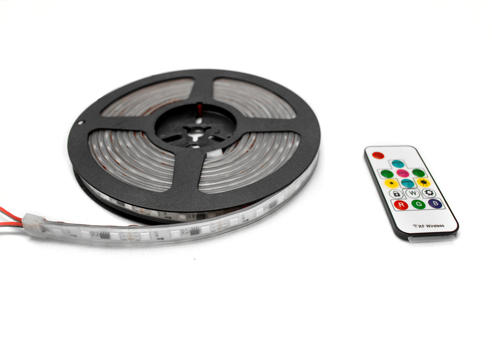 6.4ft 5-Meter 5050 RGB Chasing Function Tape Strip Lighting and Controller - IP68 Rated with Weatherproof Sleeve